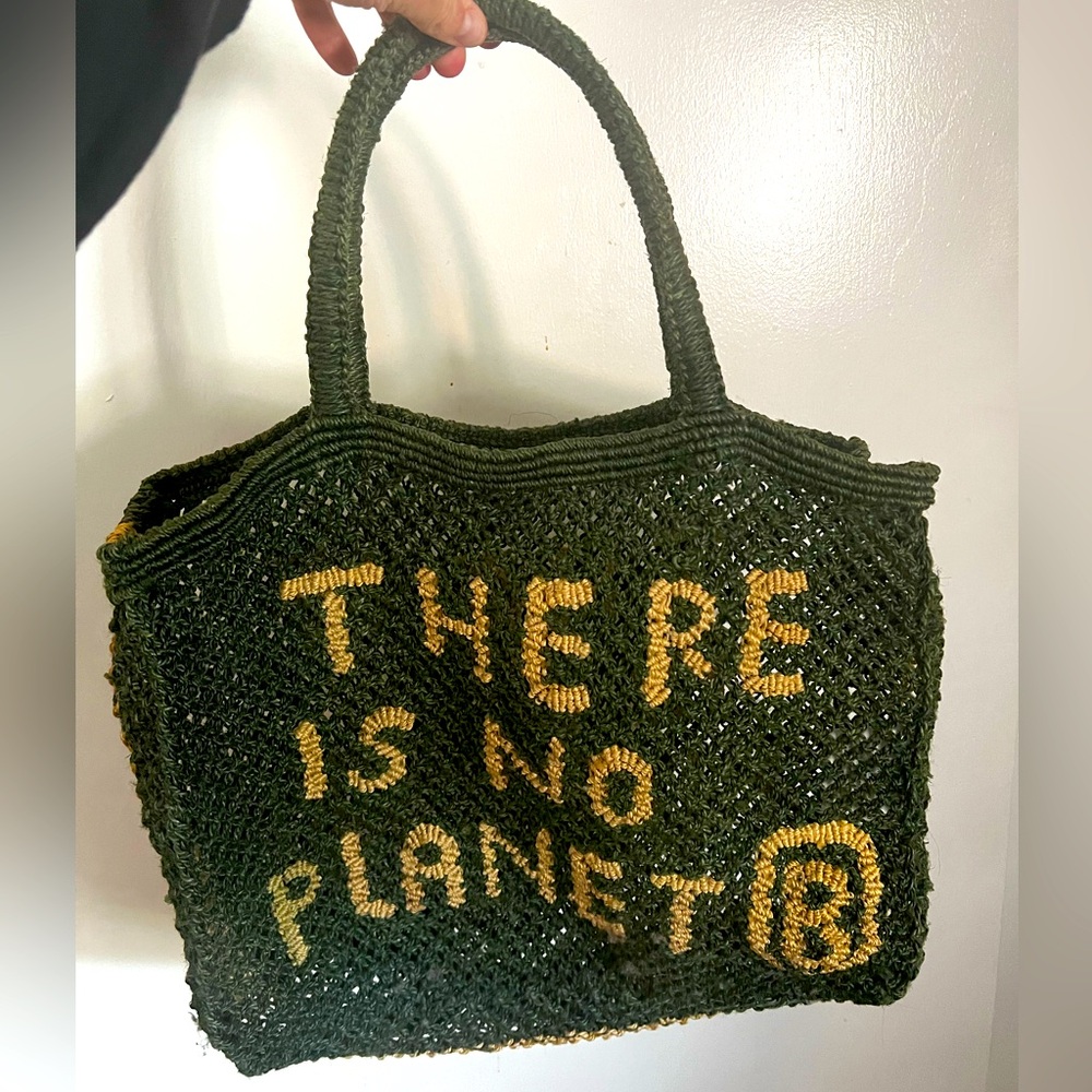 “THERE IS NOT PLANET B” jute handmade tote bag